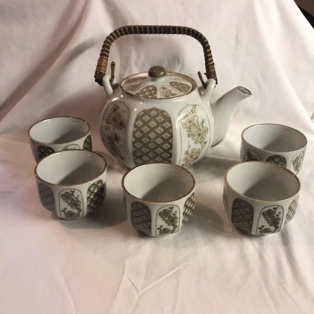 Vintage Ceramic Otagiri (OMC) Japan Brown Blossoms Tea Set